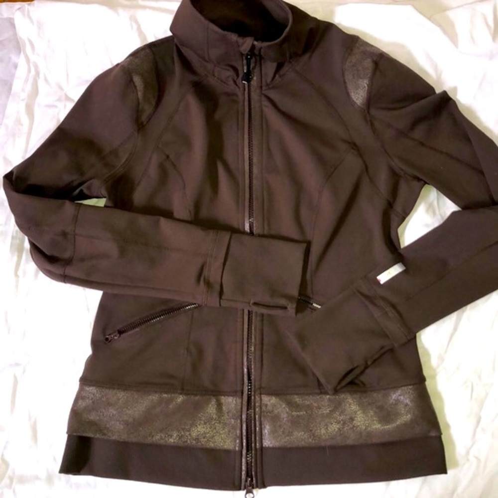 Zella Athletic Zip Up Jacket (rich brown)